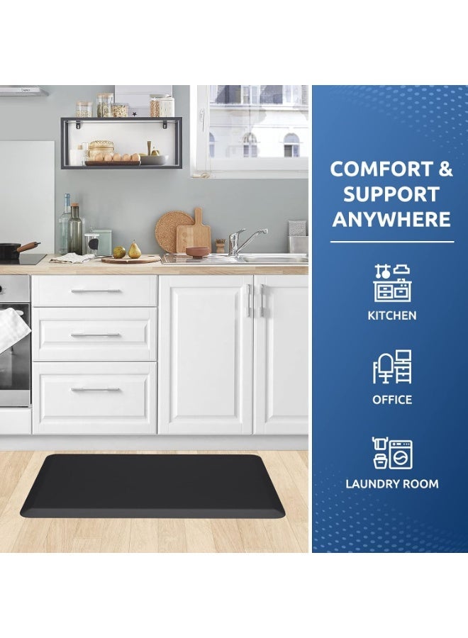 Kitchen mat, cushioned anti fatigue carpet, waterproof, non slip, standing and comfortable desk/floor mat, suitable for home sink office (black) - Image 2